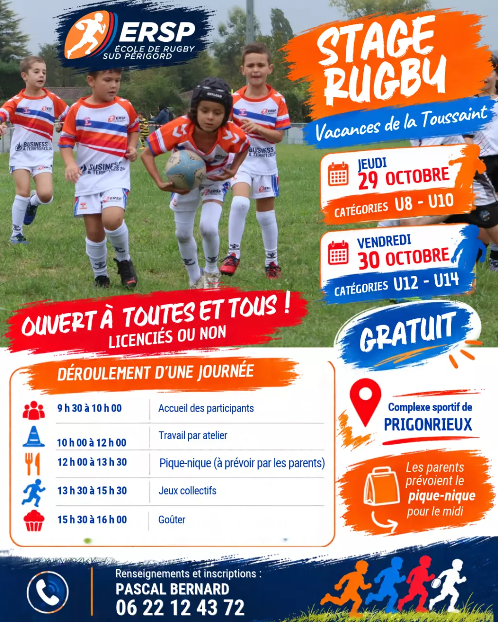 Image d'illustration pour l'actualité : Deux journées de stage rugby pendant les vacances de la Toussaint !