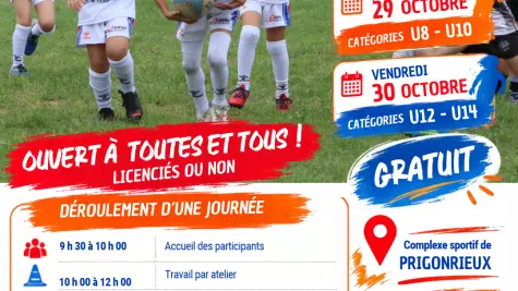 Image d'illustration pour l'actualité : Deux journées de stage rugby pendant les vacances de la Toussaint !